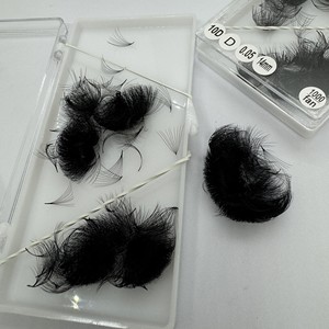Extensions de cils professionnelles pour fournisseurs, éventail étroit, synthétiques, noir mat, courbure CC/DD/M/L, volume 10D-20D, longueur naturelle - Product Image 4