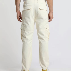 Mens Casual <b>Cargo</b> Pants 100% Cotton Lightweight Winter Outdoor High Waist Straight Pattern Quick Dry Button Fly Pockets <b>Work</b> - Product Image 2