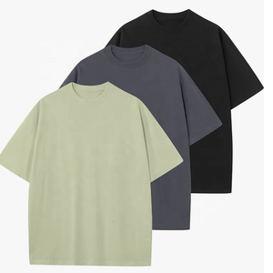 Anti-boulochage respirant 180g Logo de marque personnalisé imprimé coton T-Shirt pour hommes unisexe surdimensionné à manches courtes col rond ample - Product Image 2