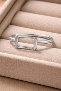 Base de bague semi-montée en argent sterling 925 pour sertissage émeraude, pour la création de bijoux DIY avec pierres précieuses, apprêts de joaillerie fine, pour bague personnalisée - Product Image 5