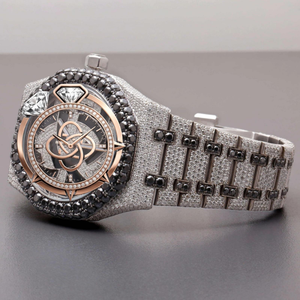 Luxury High Quality Moissanite <b>Diamond</b> Men's <b>Watch</b> Rose Gold Stainless Steel 20mm Band Hip Hop Ice Out Custom Logo OEM ODM - Product Image 2