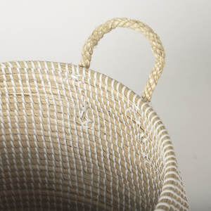 ตะกร้าหญ้าทะเลทำด้วยมือแบบชนบทผลิตภัณฑ์ดีไซน์ดั้งเดิม - Product Image 6