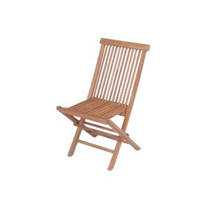 Chaise de jardin pliante de luxe en bois de teck massif avec dossier à lattes pour patio, bistro, siège de salle à manger extérieure, mobilier de jardin - Product Image 1