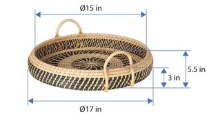 Round Rattan Serving <b>Tray</b> for <b>Breakfast</b> Home Decor Natural Handwoven Basket <b>Tray</b> - Product Image 5