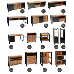 Estantería Industrial única Cum Almirah Hierro y madera con estante de almacenamiento de 1 cajón Hecho a mano mejor Muebles de sala de estar de lujo 2024 - Product Image 3