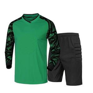 Custom Soccer Goalkeeper Kit Long Sleeve V-<b>neck</b> Moisture-Wicking Breathable <b>Padded</b> Polyester Jersey Set Elastic Waist Unisex - Product Image 6