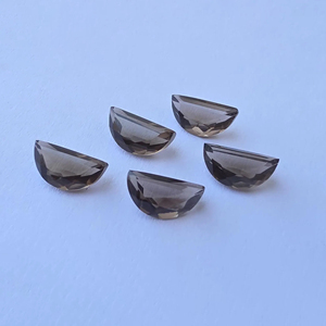 Quartz fumé facetté de qualité AAA+, forme demi-lune, pierre précieuse naturelle calibrée pour la fabrication de bijoux - Product Image 1