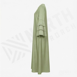 Abaya islamique personnalisée pour femmes, dernière arrivée, respirante, décontractée, couleur unie, vente d'Abayas personnalisées - Product Image 3