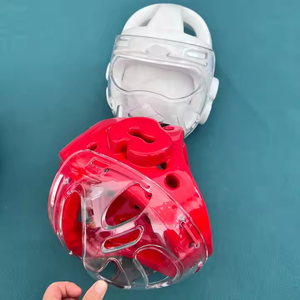 Protector de Cabeza de Taekwondo de Material PU Transpirable y Antideslizante de Última Tendencia con Protector Facial para Entrenamiento y Combate - Product Image 1