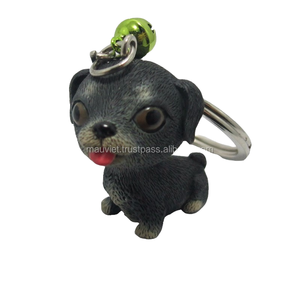 Personalizado 20mm Altura poliresina hecho a mano pintado a mano lindo perro estatuilla llavero resina Material recuerdo graduación Acción de Gracias - Product Image 1