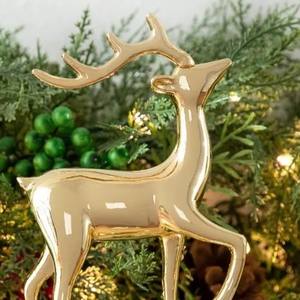 Soporte para Calcetines Navideños con Forma de Reno Dorado, Gancho Metálico para Colgar Calcetines en la Chimenea, Decoración Navideña para el Hogar - Product Image 5