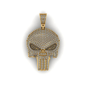 Collar con Colgante de Calavera Punisher de Plata 925 con Diamantes de Imitación y Moissanita, Estilo Hip Hop, Personalizado, de SHRAMAN DIAMOND, para Halloween - Product Image 1