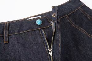 High Quality Custom Men's <b>Shorts</b> Casual American High Street Raw Denim Loose Straight Jorts Jeans for Men - Product Image 6