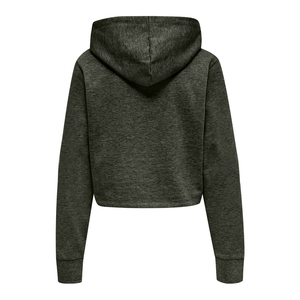 เสื้อสเวตเตอร์มีฮู้ดแบบครอปสำหรับผู้หญิง แขนยาว ผ้าถักผสมฝ้าย สีพื้น ใส่สบายๆ ในฤดูใบไม้ร่วง - Product Image 4