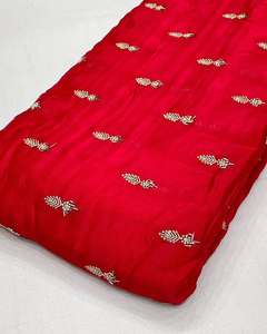 Tissu brodé perlé personnalisé, tissu à sequins, tissu dentelle, tissu organza pour kaftan, abaya, robe, textile, exportateur et acheteur en gros - Product Image 1