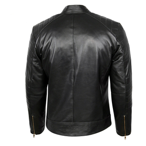 High Quality <b>Leather</b> <b>Jacket</b> New Arrival Autumn Fashion Customized Logo Stand Waterproof Windproof Breathable Low MOQ Best - Product Image 4