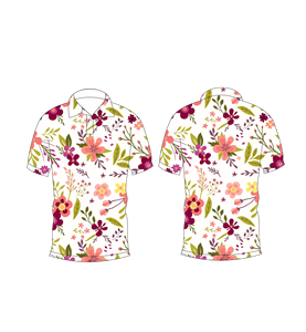 Men’s <b>White</b> Multicolor Floral Print <b>Polo</b> Shirt Short Sleeve Casual Summer Fashion Top - Product Image 6