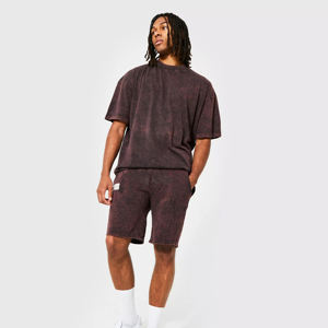 Conjunto de Moda Invernal de 2 Piezas para Hombre de Alta Calidad, Camisetas con Capucha de Manga Corta de Tela Personalizada, Secado Rápido, Diseño a Cuadros, Color Sólido Informal - Product Image 2