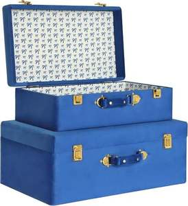Juego de 2 Cajas de Almacenamiento Metálicas Grandes y Pequeñas para Ropa y Joyería, Caja de Almacenamiento Ligera y Resistente para Uso Doméstico con Cerradura - Product Image 1