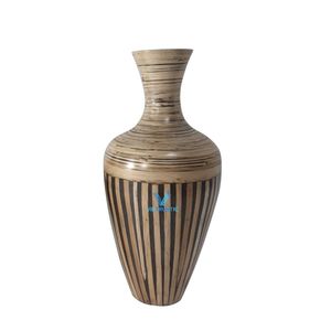 Vase à fleurs rond moderne en bambou tressé Vietrustic, directement de l'usine, durable, fait main, accent décoratif, fournisseur en gros - Product Image 3