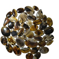 Agate naturelle ovale cabochon, pierre précieuse lâche polie, cirée/huileée, certifiée pour la fabrication de bijoux, marque KHUSHI GEMS, origine Rajasthan