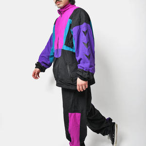 Winter Hooded Eco-Friendly Windbreaker Tracksuits for Men Polyester/Nylon Breathable Solid Pattern Outdoor Jacket Pant Set - Product Image 2