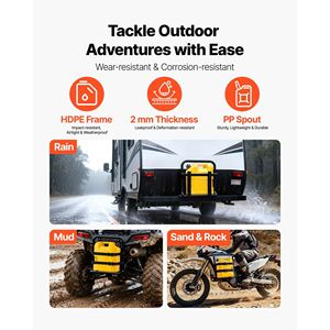 Contenitore Portatile per Carburante da 5 Galloni con Scala Graduata, Serbatoio con Beccuccio Sicuro e Antiperdita, Portata Massima 15 L/min, Design Piatto - Product Image 5