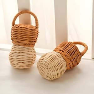 Adorable juego de sonajeros de ratán con forma de bellota, juguete ecológico para bebés, sonajeros tejidos de bajo costo, juguetes para la dentición de niños - Product Image 1