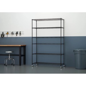 Étagère de cuisine noire en acier inoxydable de haute qualité à 6 niveaux, organisateur de rangement multi-niveaux pour ustensiles, assiettes, bols à bas prix - Product Image 1