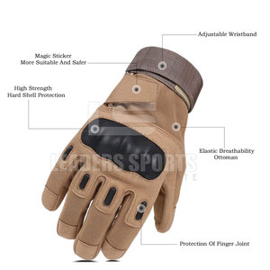 Gants de paintball en cuir de protection avec fermeture auto-agrippante réglable, matériau respirant antidérapant pour une utilisation active en extérieur pour hommes - Product Image 5