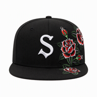 Topi Snapback Flat Brim Era Baru yang Dipersonalisasi, Bordir Kartun Custom, Enam Panel Terstruktur, Dapat Disesuaikan, Topi Baseball NE Baru