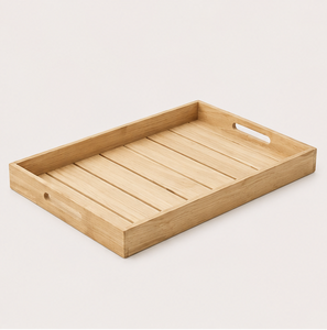 Premium Natural Bamboo Serving <b>Tray</b> With Built-in Handles Eco-Friendly Rectangular Wooden <b>Tray</b> <b>for</b> Breakfast <b>Bed</b> Coffee <b>Table</b> - Product Image 5