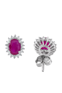 Pendientes de Diamantes y Rubíes en Plata de Ley 92.5 KLST-30826 - Product Image 4