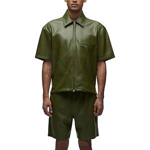 Camisas de cuero para hombre, tela duradera de alta calidad, adecuadas para oficina, fiestas informales y uso diario. - Product Image 5