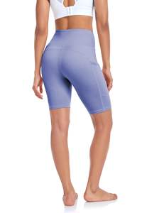 Shorts deportivos de malla de poliéster para mujer, corte relajado, transpirables, cintura elástica, para entrenamiento, correr, gimnasio. - Product Image 4