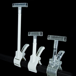 Clip transparente de plástico personalizado Pop Clip de exhibición de bajo precio soporte de señal soporte de precio de PVC para etiqueta de estante de supermercado - Product Image 2