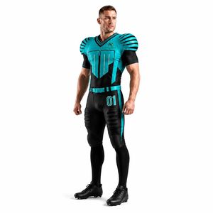 ชุดยูนิฟอร์มอเมริกันฟุตบอลสำหรับผู้ชาย NEXTEX เสื้อเจอร์ซีย์แบบซับลิเมชั่น กางเกงบุฟองน้ำ ระบายอากาศได้ดี ชุดกีฬาสำหรับทีม ชุดแข่งขัน OEM - Product Image 3