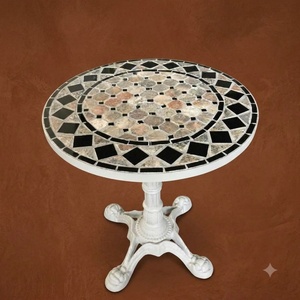 Table basse de luxe en fer forgé européen, résistante aux intempéries, sur mesure, pour l'extérieur, ensemble de jardin 4 places pour jardin - Product Image 3