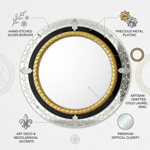 Luxury Antique Venetian Baroque Wall <b>Mirror</b> | Decorative Accent Glass <b>Mirror</b> for Living Room, Hallway & Classic Interior Design - Product Image 5