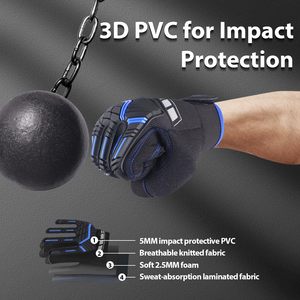 Gants de travail de mécanicien en cuir TPR antidérapants, résistants aux coupures et aux vibrations, haute qualité, pour la construction et la sécurité - Product Image 2
