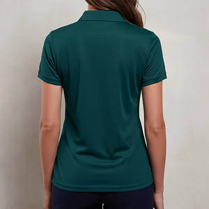 เสื้อโปโลผู้หญิงคุณภาพสูง ทรงหลวมสบาย ผลิตจากผ้าฝ้ายผสมโพลีเอสเตอร์ ปกเสื้อแบบพับได้ แขนสั้น ระบายอากาศได้ดี น้ำหนักเบา - Product Image 3