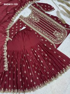 Collection Premium Star Georgette avec broderie, sequins et travail de découpe, ensemble Sharara-Suit entièrement cousu, vente en gros - Product Image 2