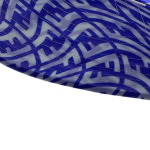 Chapeau Bob Unisexe à Motif Géométrique Bleu, Chapeau d'Été Décontracté de Plage à Large Bord pour Adulte en Polyester Non-Tissé - Product Image 3