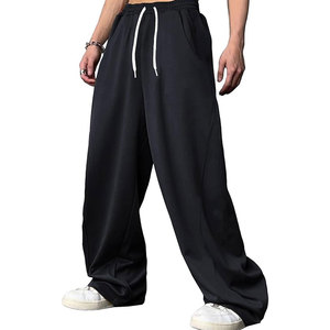 Pantalon de survêtement ample pour homme avec taille élastique et cordon de serrage, coupe large, décontracté, avec poches - Product Image 3