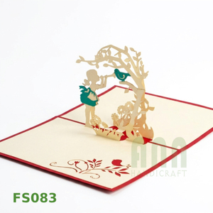 Custom Handmade 3D Pop-up Greeting <b>Card</b> Durable Paper Flute Girl Friendship Thank You Gift Die Cutting Printed Home Decoration - Product Image 5