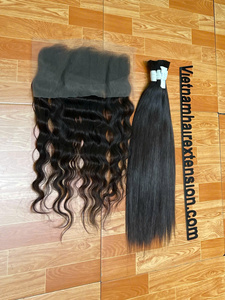 Extensions de cheveux vietnamiennes Modèle 007, 100% cheveux humains vierges Remy du Vietnam, en vrac, 100g, double trame machine, pour toutes les couleurs - Product Image 6