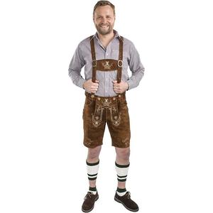 Lederhosen de Cuero Genuino de Cabra, Auténticos Pantalones Cortos Alemanes, Traje Bávaro para Oktoberfest, Estilo Casual - Product Image 2