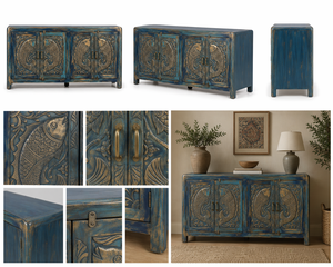 Aparador de Madera Elegante y de Alta Gama con Estantes Ajustables para Organización del Hogar, Disponible para la Venta - Product Image 6