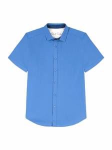 Camisa Polo Oxford de Manga Corta para Hombre, Corte Regular, Ribete en Contraste, Color Sólido, Ropa Casual - Product Image 3