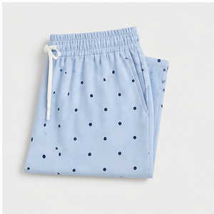 Shorts de détente pour femmes, coupe droite décontractée, à pois bleu glace, avec cordon de serrage, en jersey modal classique WPSHORT-0032 - Product Image 6